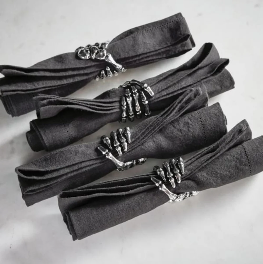 Pottery Barn Skeleton Hand Napkin Rings